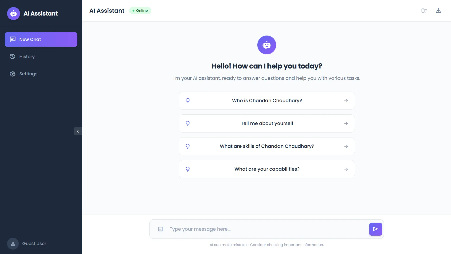 AI Assistant screenshot