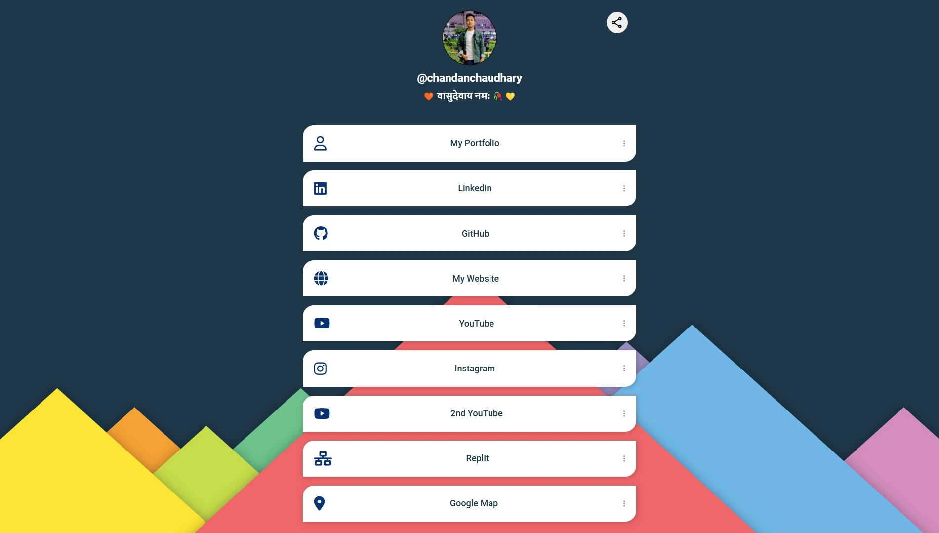 Pernonal LinkTree screenshot