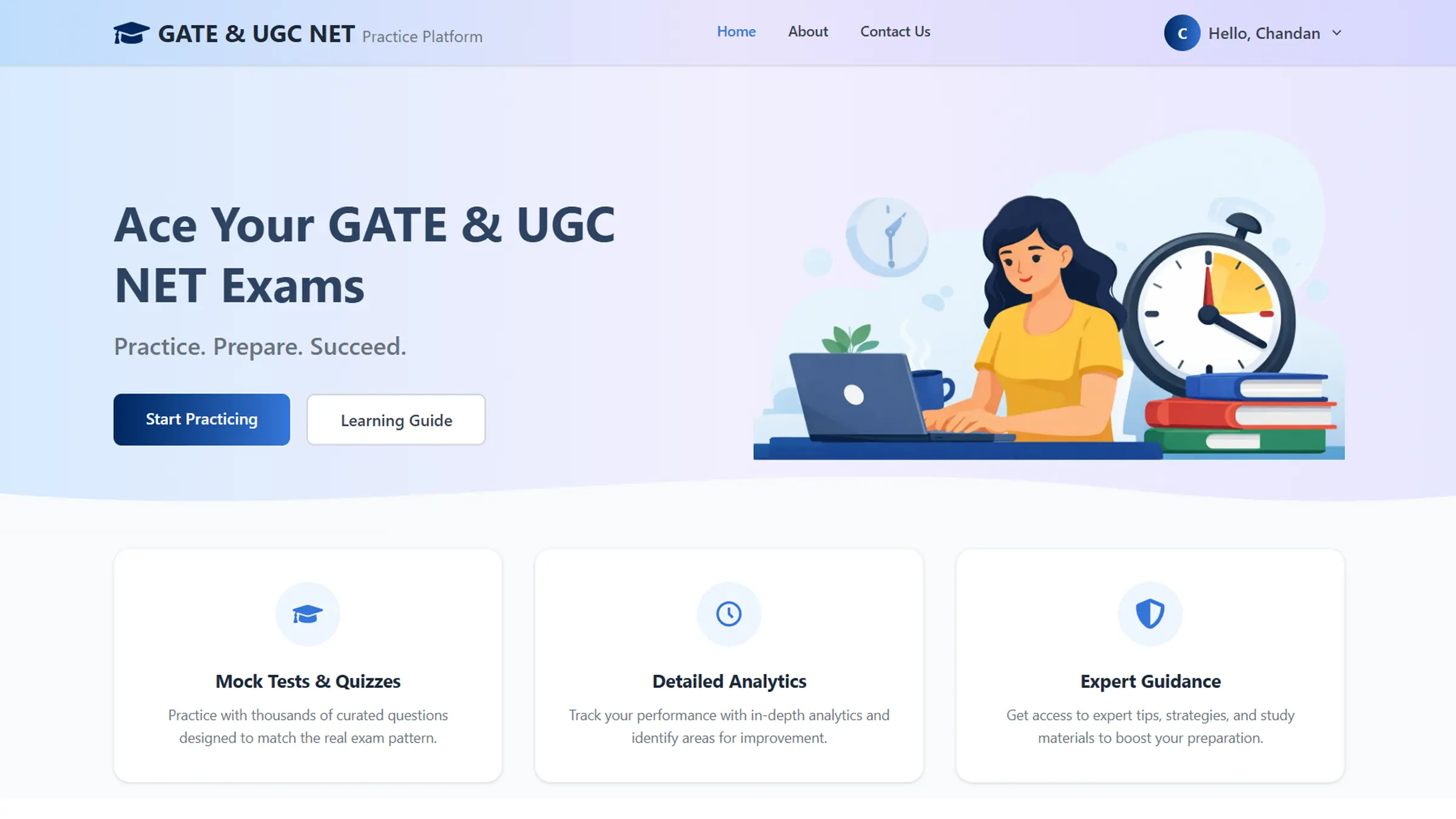 GATE UGC-NET Practice Platform screenshot