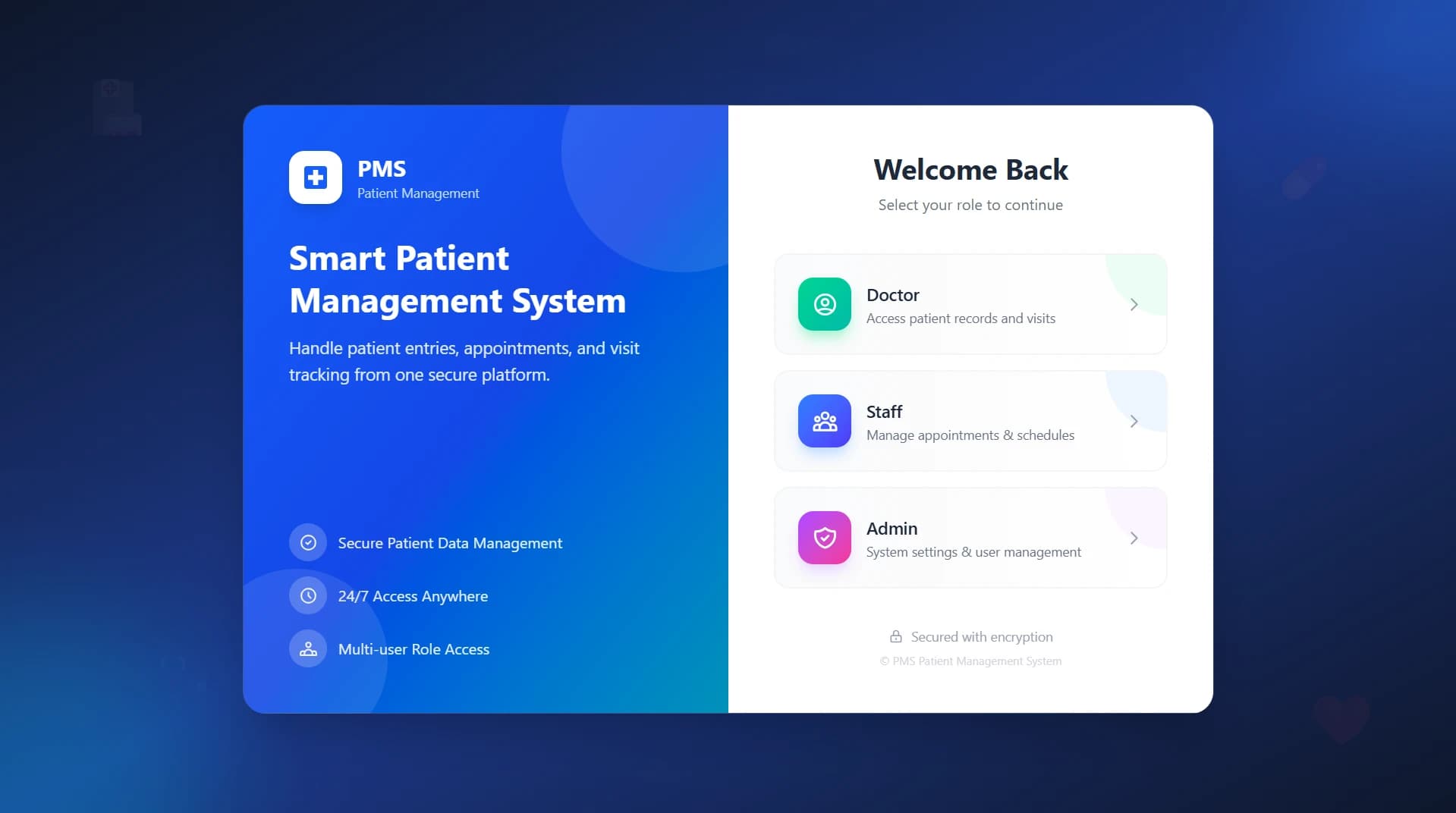 Patient Management System screenshot