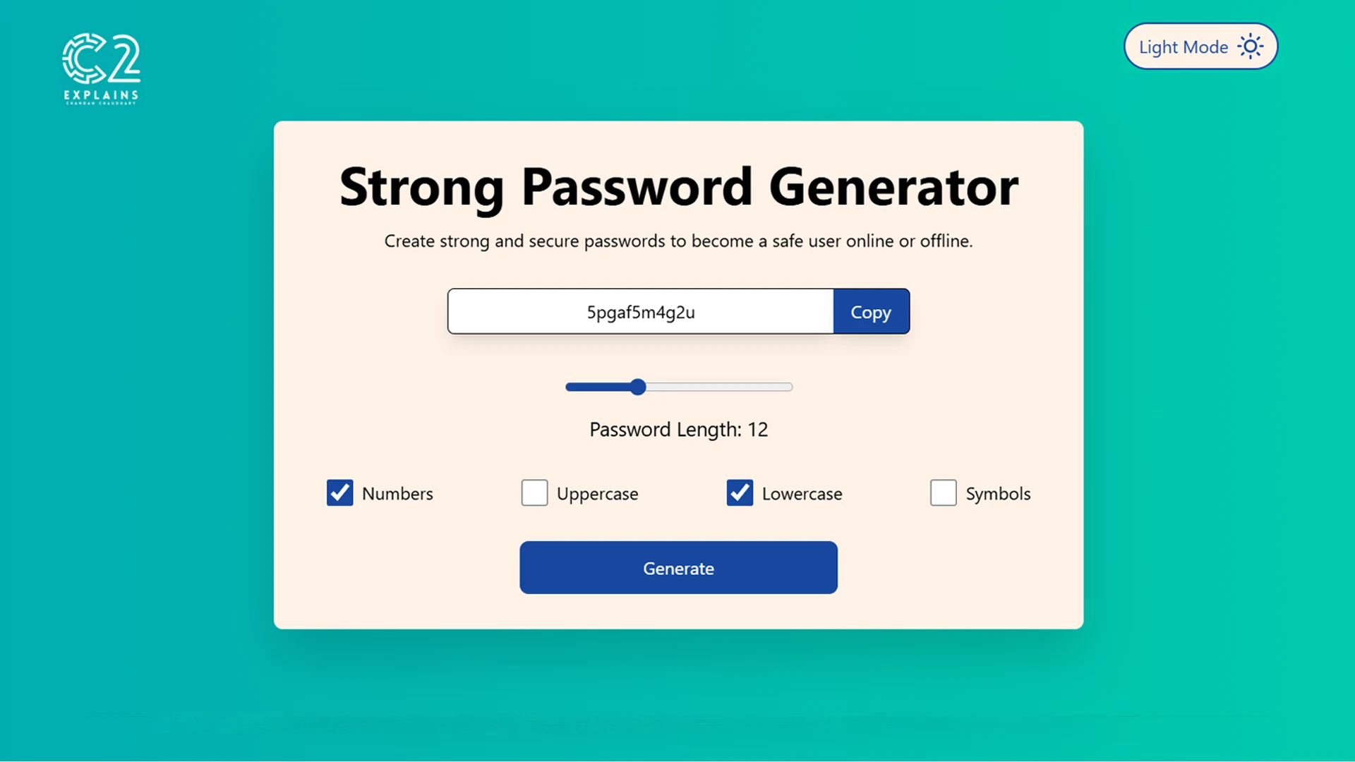 Strong Password Generator screenshot